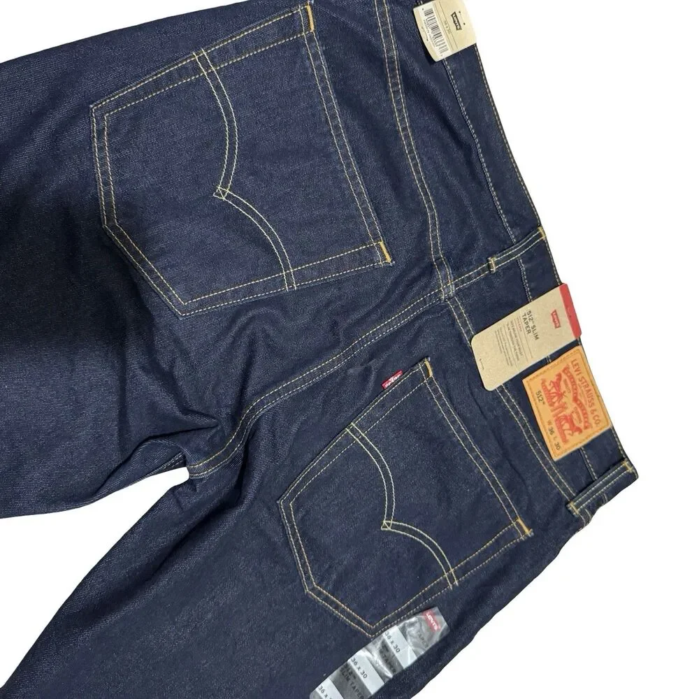 NWT Levis 512 Men's 36X30 Slim Taper Fit Stretch Blue Denim‎ Jeans New